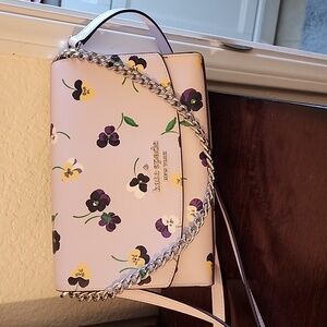 Kate Spade carson convertible crossbody pansy toss print